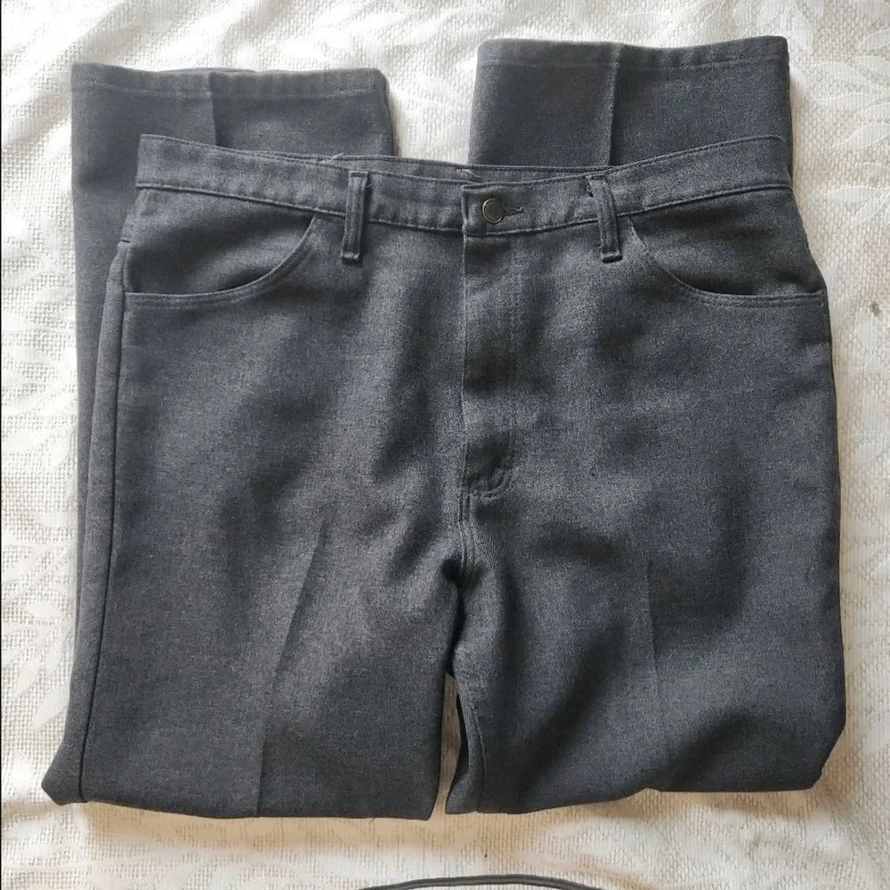 P30 Wrangler Men’s Dark Gray Polyester Trousers NWOT